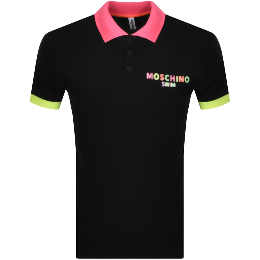 Alternative Image for ProductMoschino Swim Logo Polo T Shirt Black1